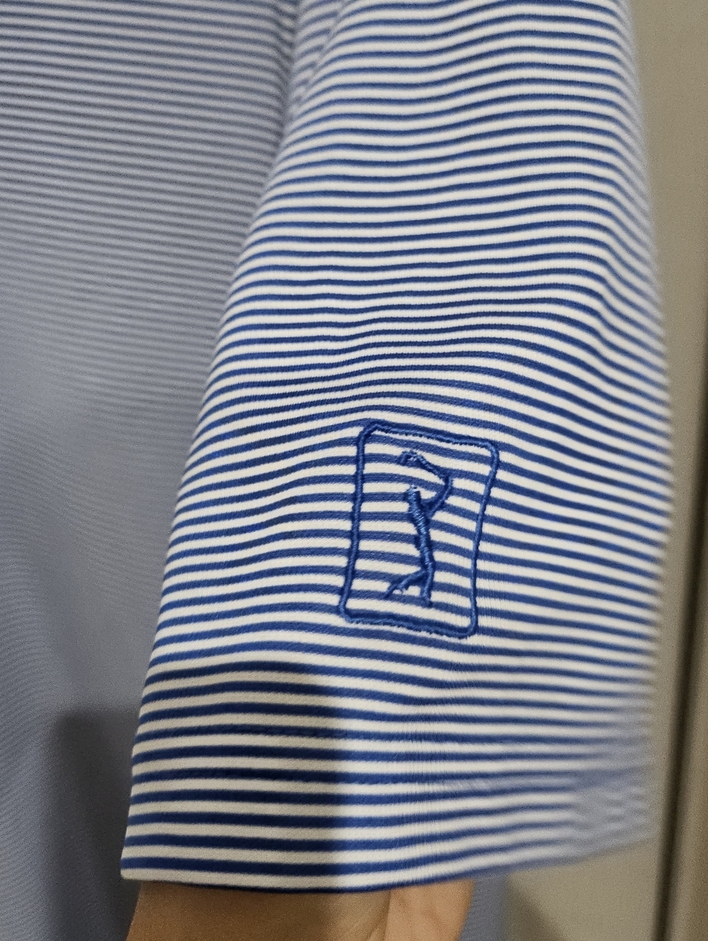 Champions Tour Golf Polo Shirt Mens XL Blue Striped Performance Short Sleeve . - Picture 5 of 9